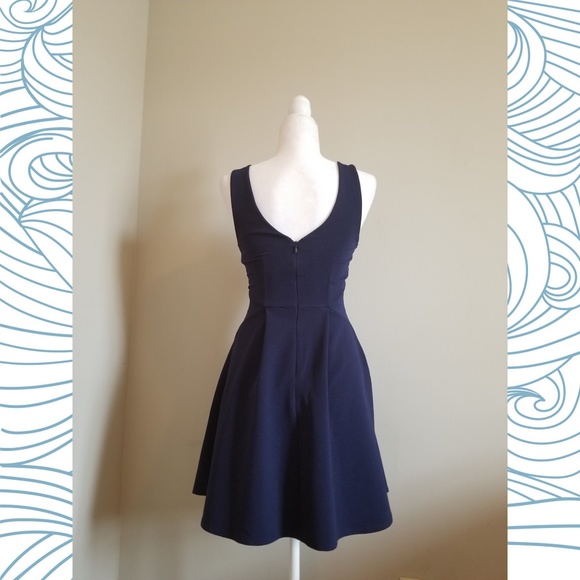 Navy Blue A-line Dress by Monteau - Picture 6 of 6